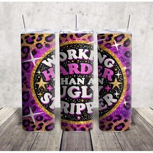 Leopard Print Tumbler - Purple and Gold